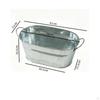 Galvanized Ice Bucket RustResistant Metal Beverage Chiller Easy to Carry Oval Drink Tub for