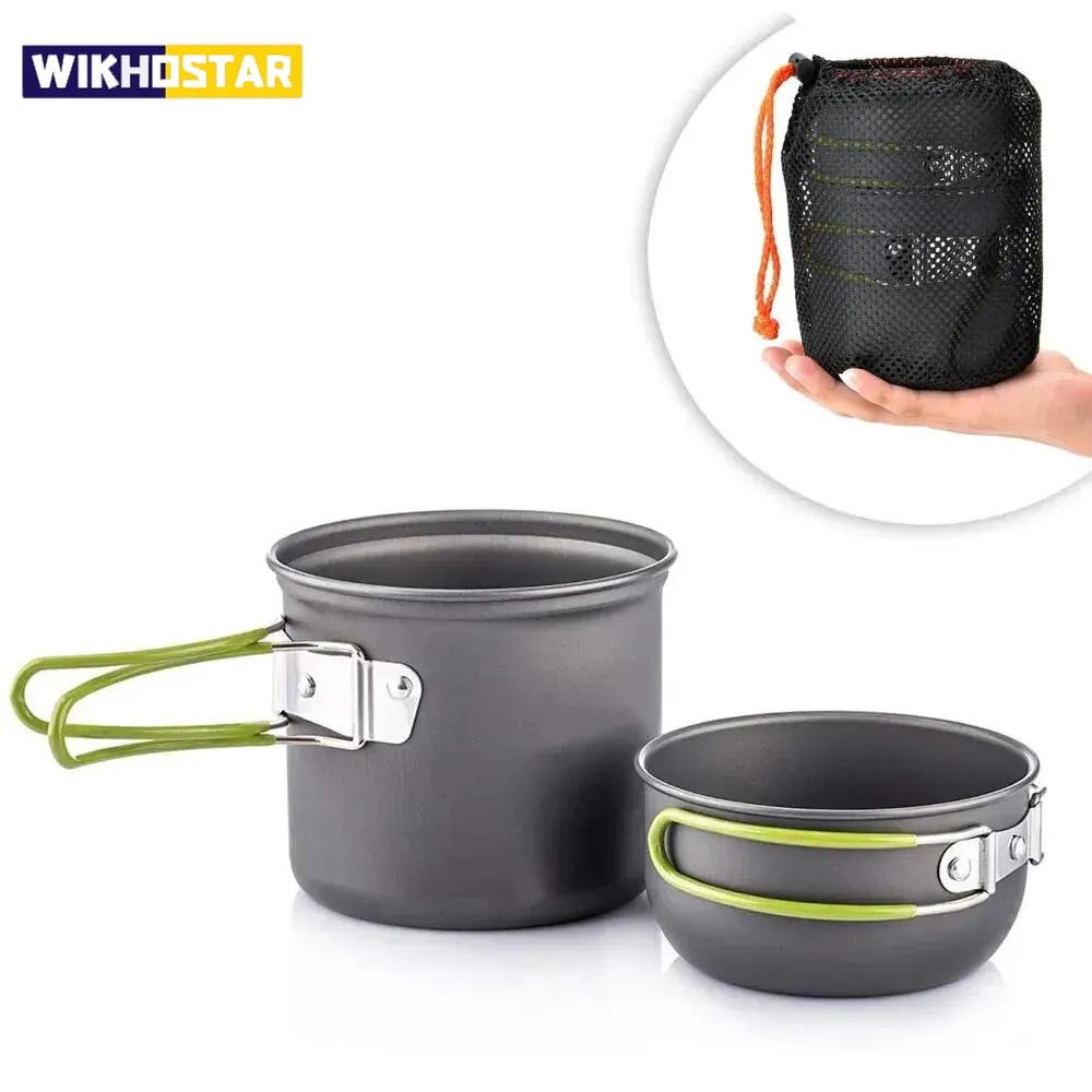 Ultralight Camping Pot Set: Camping Cookware Mess Kit (Outdoor Cooking Tableware) – for Hiking, Trekking, Picnic, Fishing, Mount