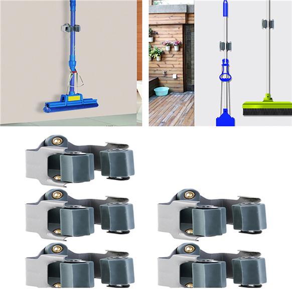 Buy 5pcs Wall-mounted Mop Rack Broom Rack Storage Rack Bathroom Storage ...