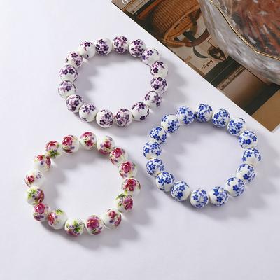1Pcs Blue and White Porcelain Bracelet, Ceramic Bracelet, Ethnic Style, Simple Bracelet