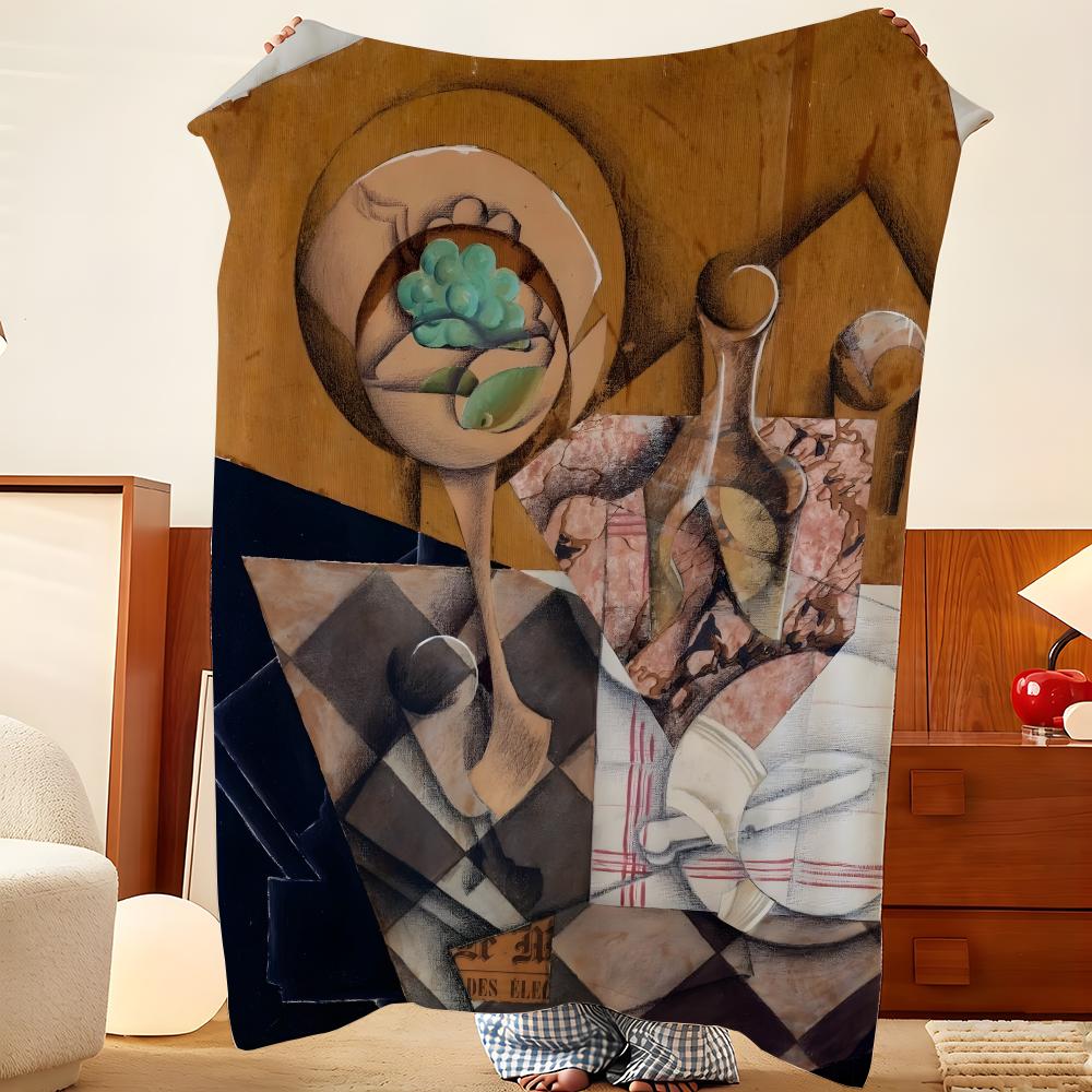 Artist J-Juan G-Gris Throw Flannel Throw Blanket, Lightweight Cozy, Durable Washable cute Cool