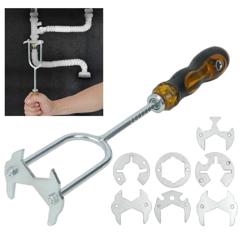 A Set Durable Construction Wrench Faucet Tool Non-Slip Grip Plumbers Wrench  Kitchen