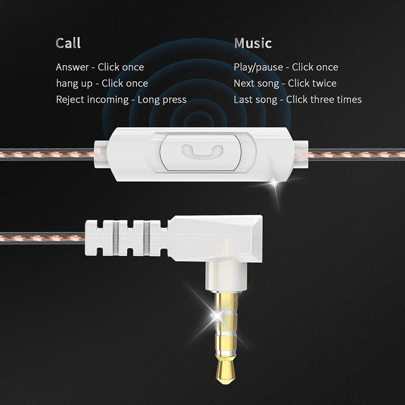 QKZ AKX HIFI Heavy Bass Transparent Earphones IEM Monitor Level 3.5mm In-Ear Music Headphone Dynamic With Mic Wired Headset DMX