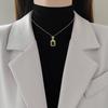 Versatile Titanium Steel Women's Necklace: Heart-to-Heart Two-Way Four-Leaf Clover Clavicle Chain with Full Diamonds