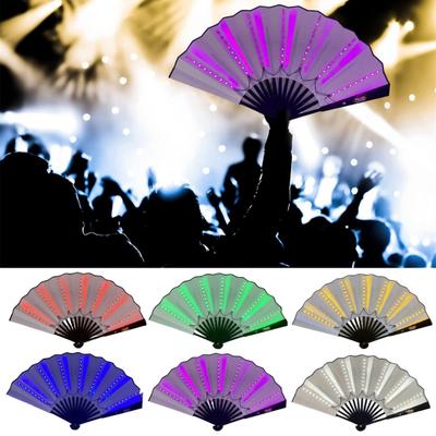 LED Glowing Folding Fan Tragbare Glowing Handheld Sommer Lüfter Dekoration Tanz