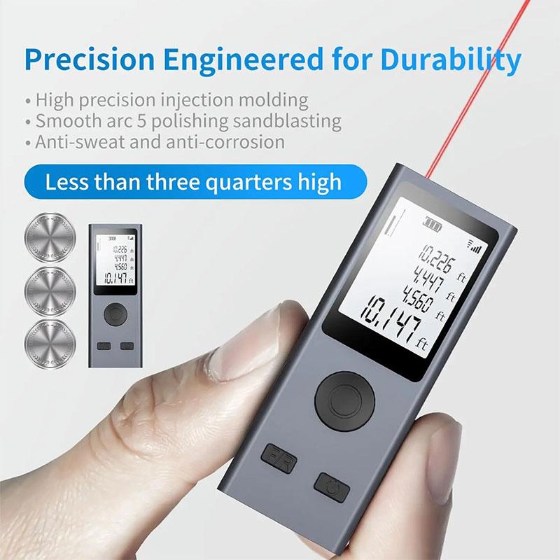 Mini Laser Rangefinder Digital Tape Measure Laser Ruler USB Charge Aluminum Alloy Fuselage Measuring Distance: 30/50/60m