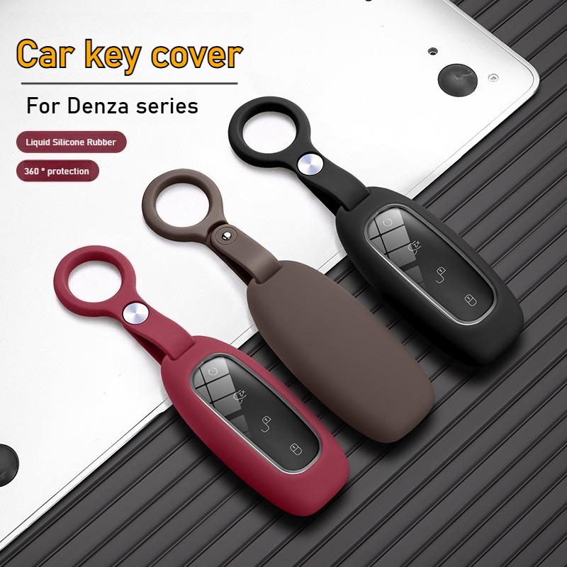 AQ2 For BYD Denza D9 N7 N8 Car Key Cover High-end Soft Silicone Car Intelligent Key Protection Cover Scratch Resistant Protective