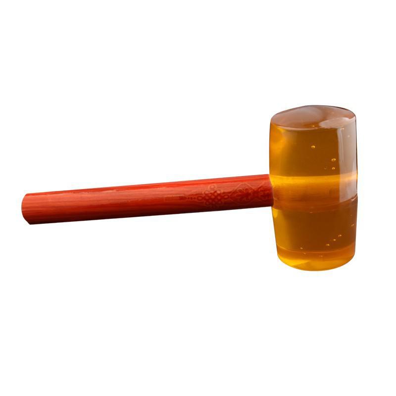 Transparent Rubber Hammer with Wooden Handle – Ideal for Tile, Marble, and Plastic Installation