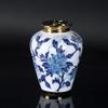 Blue and White Porcelain Ceramic Vase Vintage Ginger Jar Sealed Storage Tank Flower Vase Ceramic Handicrafts Home Decoration