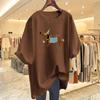 Women's Loose Fit Pure Cotton Niche Print Short Sleeve T-Shirt