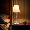 Cordless LED Metal Table Lamp, Portable Fabric Shade Desk Lamp, 3-Level Brightness, Touch Sensor Control, Rechargeable Bedside/Nursery/Dining Room
