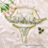 Set di Lingerie Sexy Ricamato Floreale con Reggiseno Push-Up e Perizoma per Giovani Donne