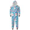 Christmas Print Parent-Child Outfit Hooded Zipper One-Piece Fashionable Home Suit Set