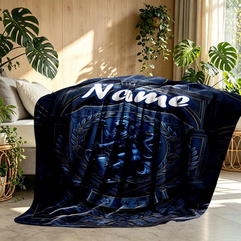 Custom Name Personalized Chelsea Football Club Print Blanket, Home Decor, Bedroom, Sofa, Camping, Couch, Gifts for Birthday Christmas