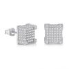 Round Full Zircon Stud Earrings Punk Hip Hop Fashion Jewelry For Men And Women