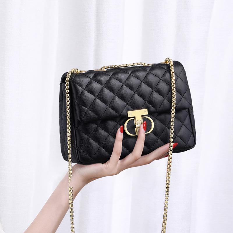 

Bag Women s 2025 New Summer Leather Women s Bag Small Square Bag Rhombus Premium Chain Bag Crossbody Bag