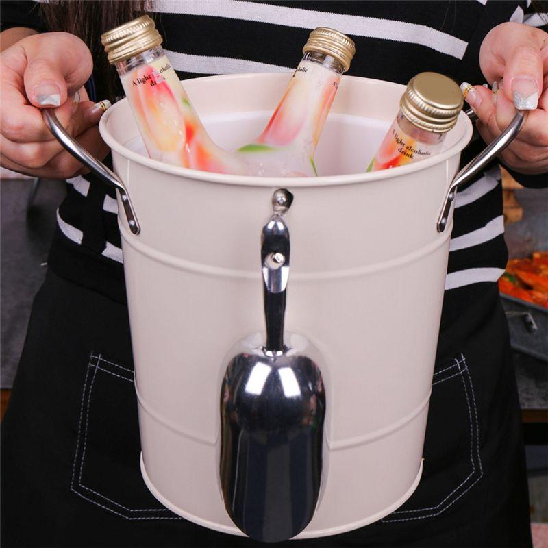 A84X-Refective Champagne Buckets Iron Disco Ball Wine Bucket Iron Beer Cocktail Ice Buckets Bar Party