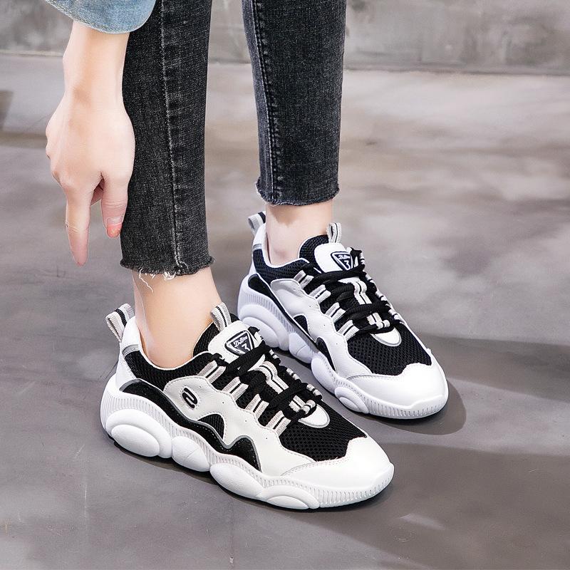 

Bear shoes spring and autumn new muffin platform casual dad shoes sports shoes 35 чёрный