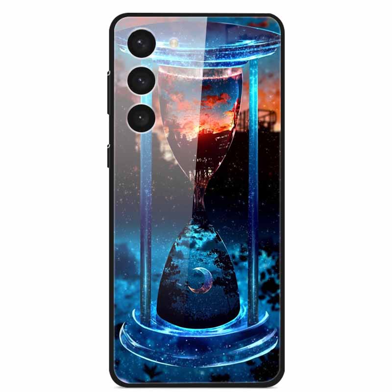 Tempered Glass Case For Samsung S23 Plus 5G Cover Galaxy S 23 Space Hard Back Coque For Samsung S23 Ultra S23+ Bumpers Funda Cat