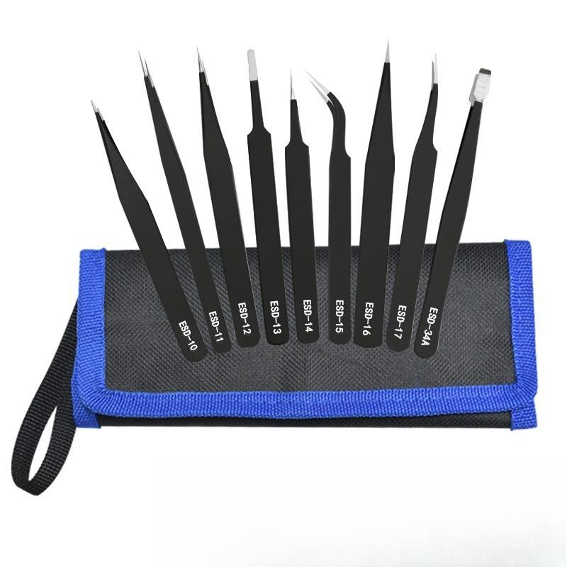 Tweezers Stainless Steel Handmade DIY Pointed Mouth Clip Eyelid Art Nail Art Hand Tent False Eyelash Tweezers Anti Static