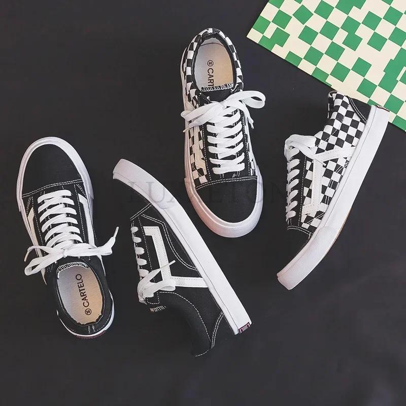 Unisex plátěné boty pro muže ležérní odolné proti opotřebení prodyšné trendy pánské tenisky pánské šněrovací bílé ploché boty Zapatillas De Deporte