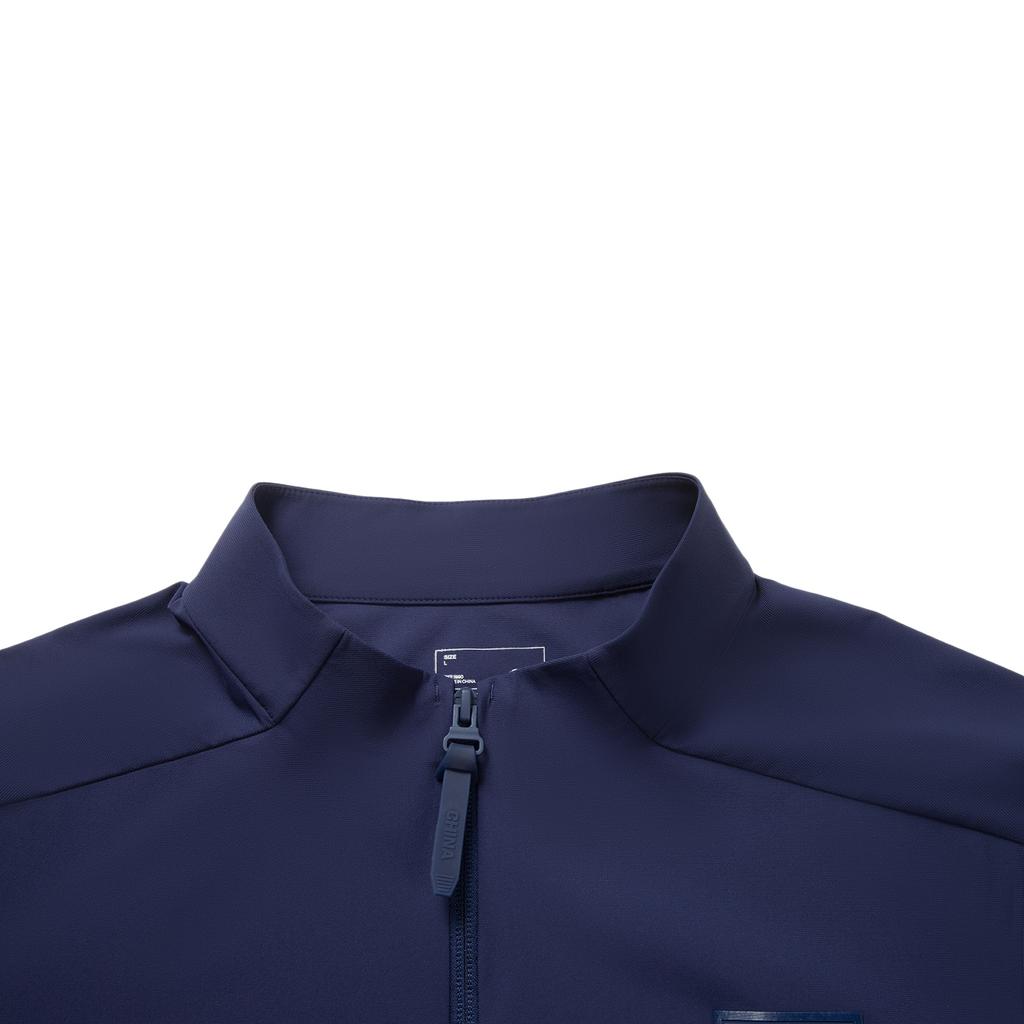 Li Ning Glory Series Casual Stand Collar Long Sleeve Brand Logo Reflective Knitted Sports Jacket Men Jacket Deep-Navy AWYV017-4