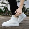 Winter Warm White Black Leather Men Casual Shoes Women High Tops Flats Leisure Shoes Sporte Skateboard Shoes Chaussure Homme