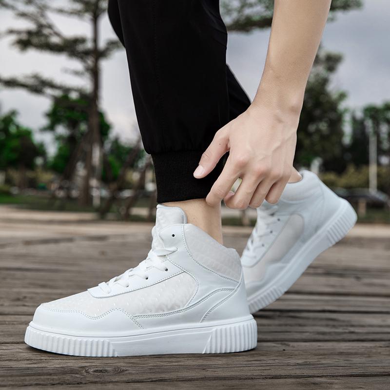 Winter Warm White Black Leather Men Casual Shoes Women High Tops Flats Leisure Shoes Sporte Skateboard Shoes Chaussure Homme