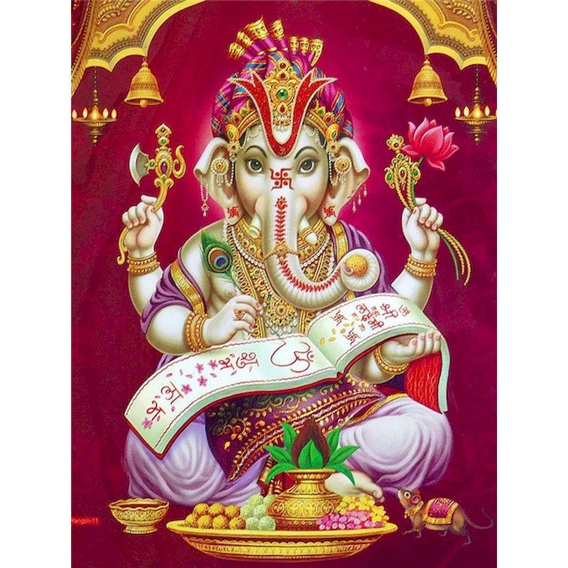 Tam Elmas Nakış Fil Tanrı Elmas Boyama Resim Mozaik El Yapımı Nakış Resimleri Yapıt