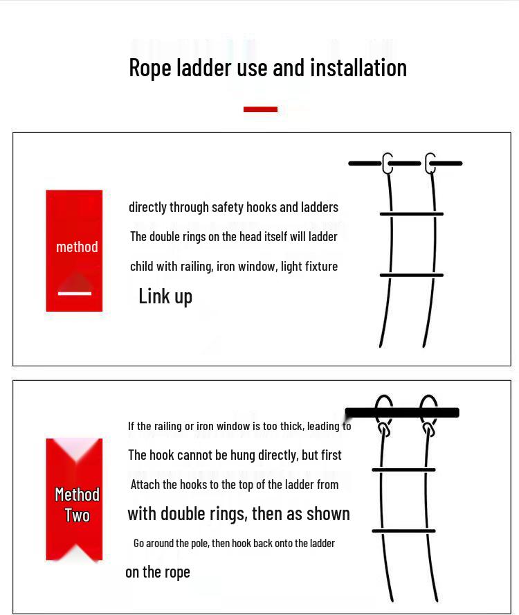 Escape Rescue Wear-Resistant Rope Ladder for Firefighting and High-Altitude Descents