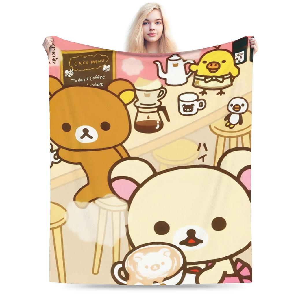 Rilakkuma Korilakkumas Blanket Quality Super Soft Throw Blanket Winter Boy Girl Couch Bed Aesthetic Bedspread