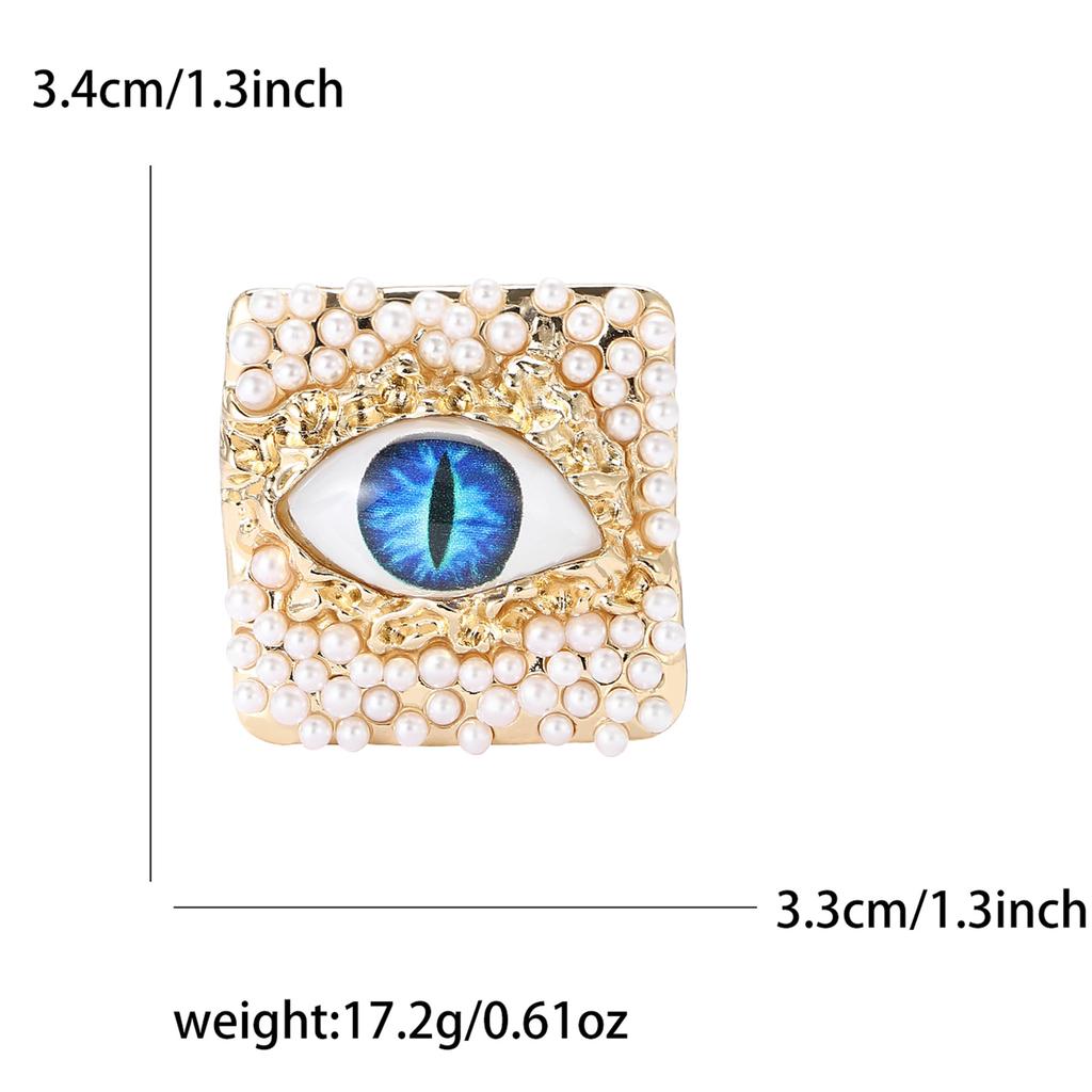 Design Legierung Quadrat Perle Teufelsauge Brosche Kreative Vielseitige Herren- Und Damenbekleidung Corsage Ornament Pin