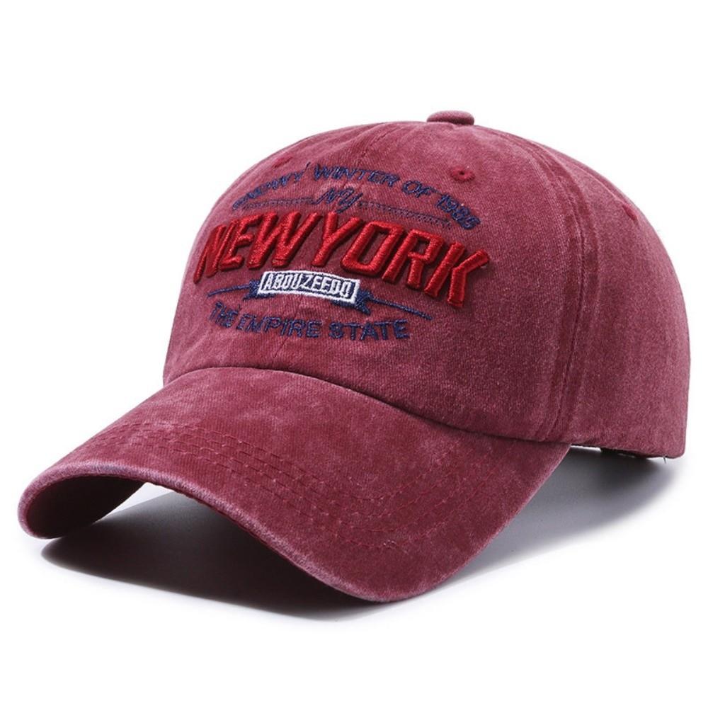 Vintage New York Letter Embroidery Baseball Cap Adjustable Hip-Hop Washed Streetwear Hat Sun Hat For Man Women
