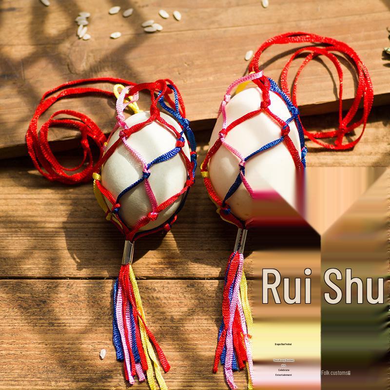 Colorful Thread Dragon Boat Festival Egg Holder - Handmade DIY Egg Bag