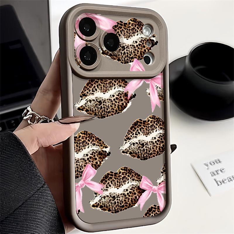 Shockproof Phone Case For iPhone 17 Pro Max Case iPhone 16 15 14 13 Pro Max 11 17e 16e Fashion Kiss Lips Print Soft Silicone Bumper Cover