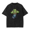 Harajuku  Cotton Oversized TshirtMen Short Sleeve TeesFrankenstein Summer Loose Washed Tops TShirt