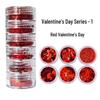 Valentine's Day Nail Art Glitter Set: 6-Compartment with Heart, Hollow Heart, Butterfly, and Metallic Glitter for Resin