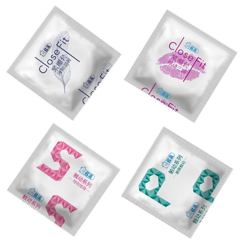 Small Condom 49mm 24 Pcs/Pack 4 Types Four In Love Nautural Latex Dots Pleasure Rubber Penis Condoms for Men