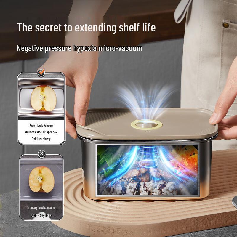 Chu Da Huang 5500ml 304 Edelstahl Mikro-Vakuum Lebensmittelaufbewahrungsbehälter