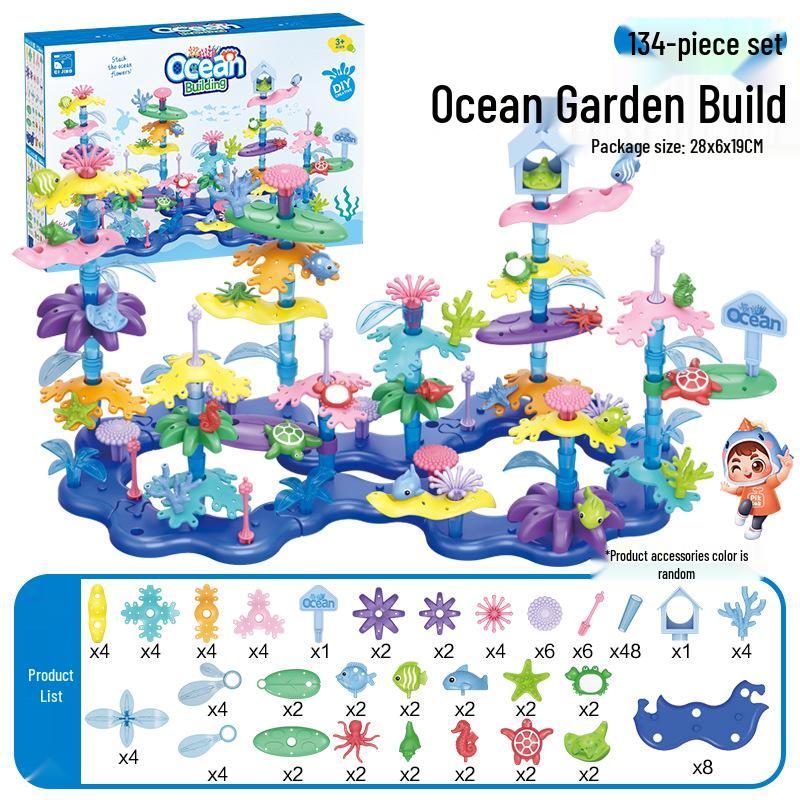 Free Shipping DIY Creative Assembly Toys - Varied Garden Series for Girls, Educational Flower Arrangement Toys in Stock