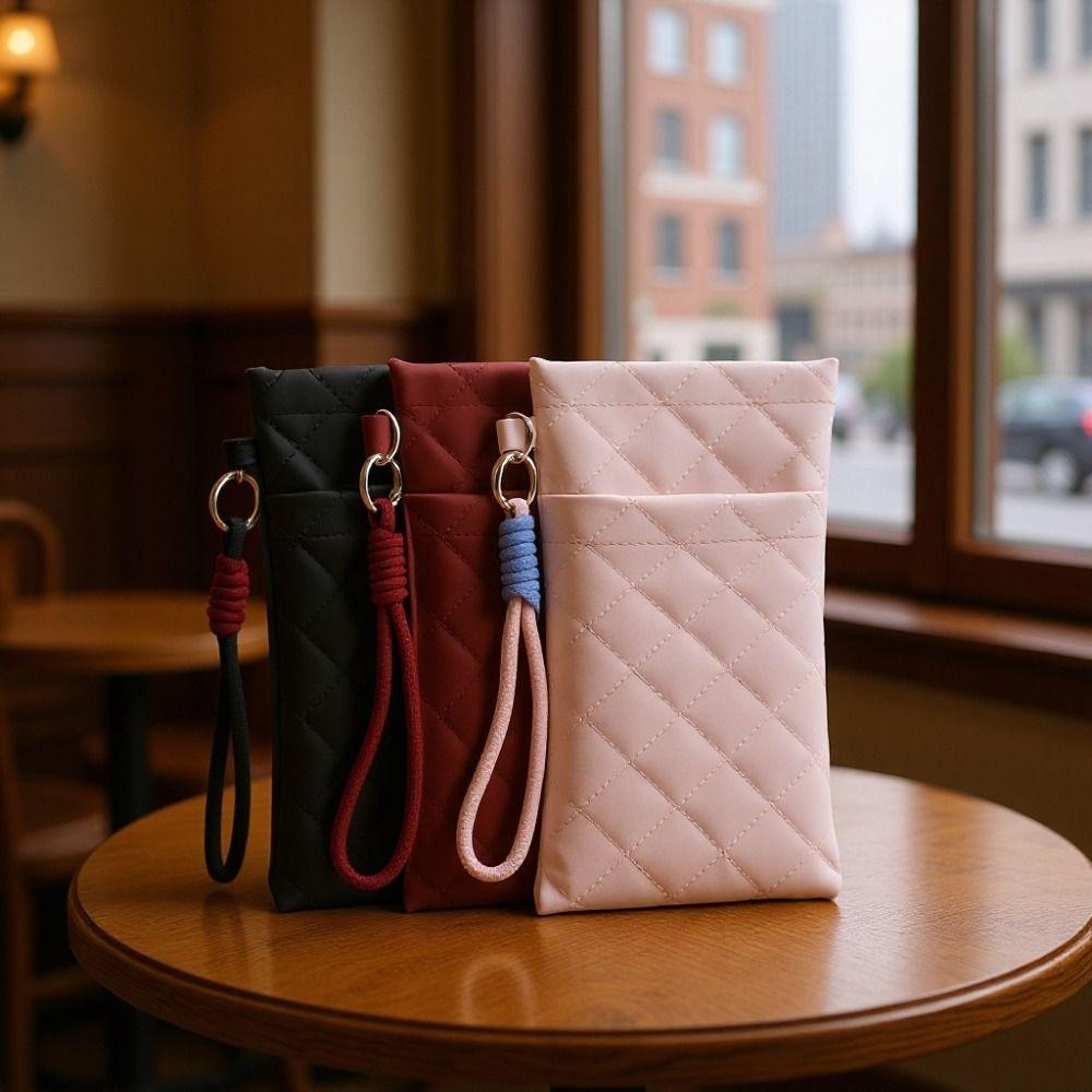 Double-layer Glasses Bag Grid Pattern Sunglasses Case Sunglasses Storage Bag Eyewear Accessories