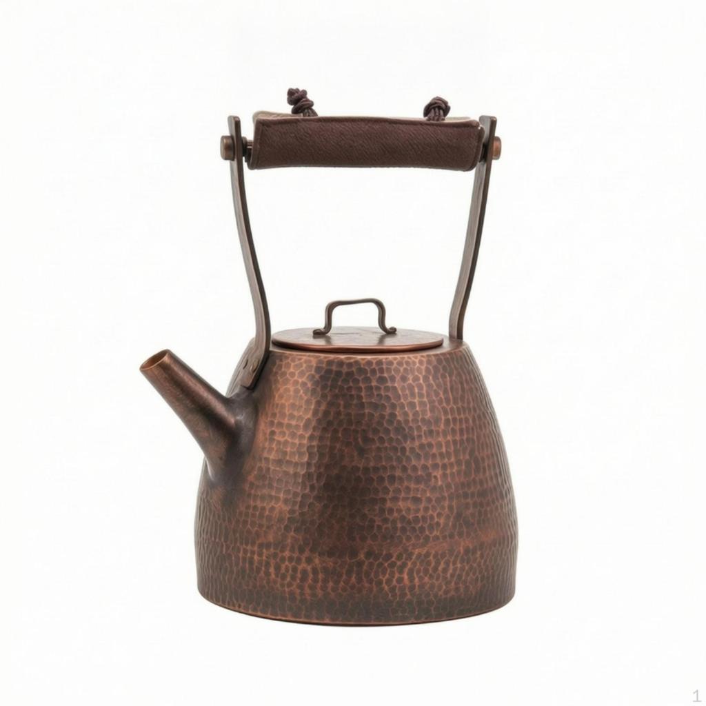 Hammered Copper Tea Kettle Handmade Stovetop Uncoated Pot for Boiling Water