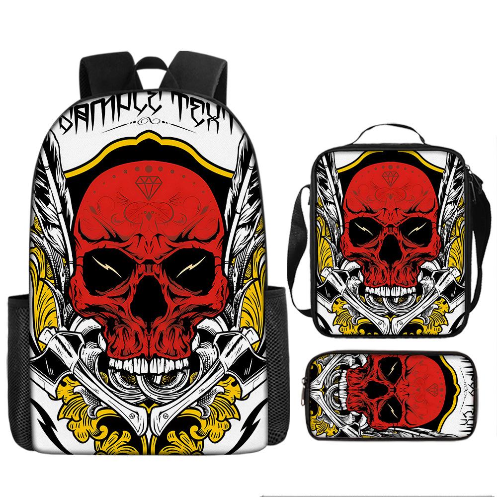 Skull Schoolbag for Primary School Students, Kindergarten New Schoolbag for Boys and Girls, Grades 2345 and 6