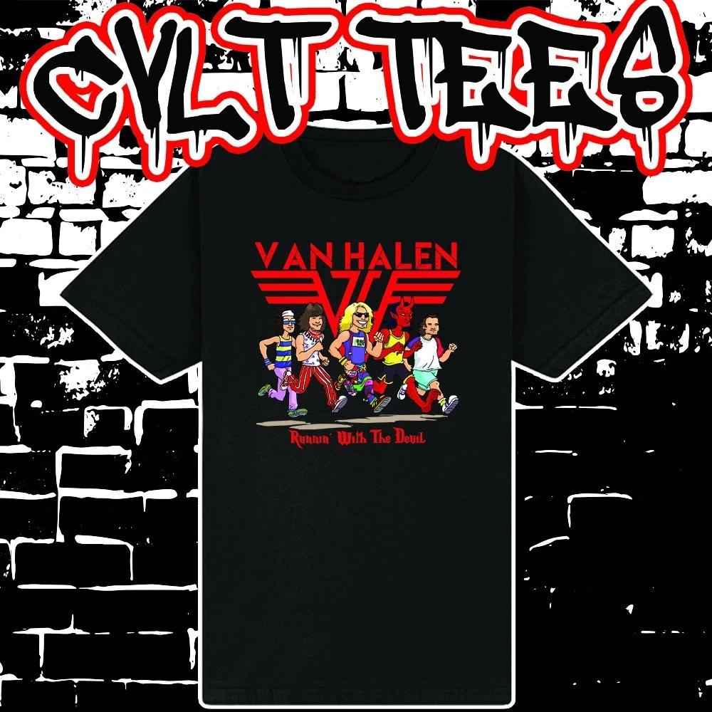 Men s and Women s T-shirts Van Halen Runnin  with the Devil  Tee 100% Cotton L