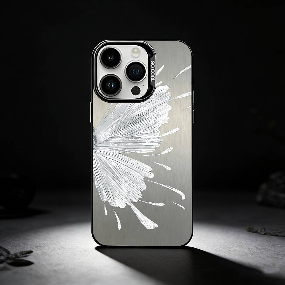 

Embossed Butterfly Pattern Phone Case For iPhone 17,16,15,14,13,12,11 Plus,Pro Max,XS,Colored silver phone case iPhone12