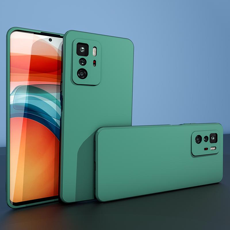 Phone Case for Redmi Note 10 Pro, Redmi Note 10 Pro Full Lens Protection Upgraded Frosted Anti-Drop Silicone Soft Case - Dark Night Green