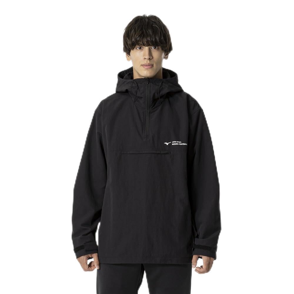 

Mizuno Off the Pitch Anorak P2MEB065 Jacket, Water-Repellent, Unisex, Black,