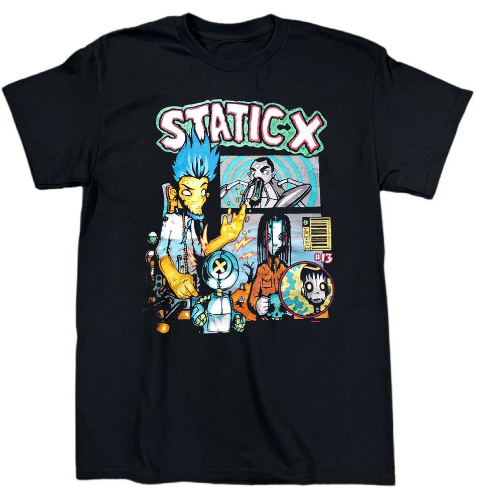 

Collection Static X Band Album Heavy Cotton Black All Size T Shirt TT290 Unisex T-Shirt XL