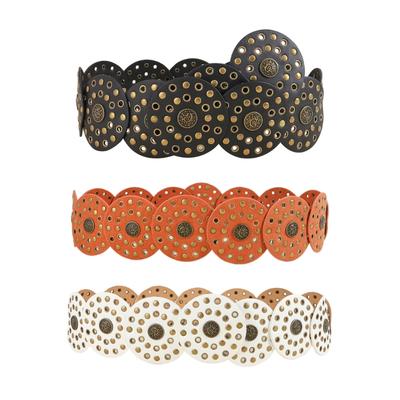 Motorcycle Wide Disc Belt Fashion Hot Girls PU Belt Fashion Enthusiasts Belt Coat Dress Female Decorative Waistband