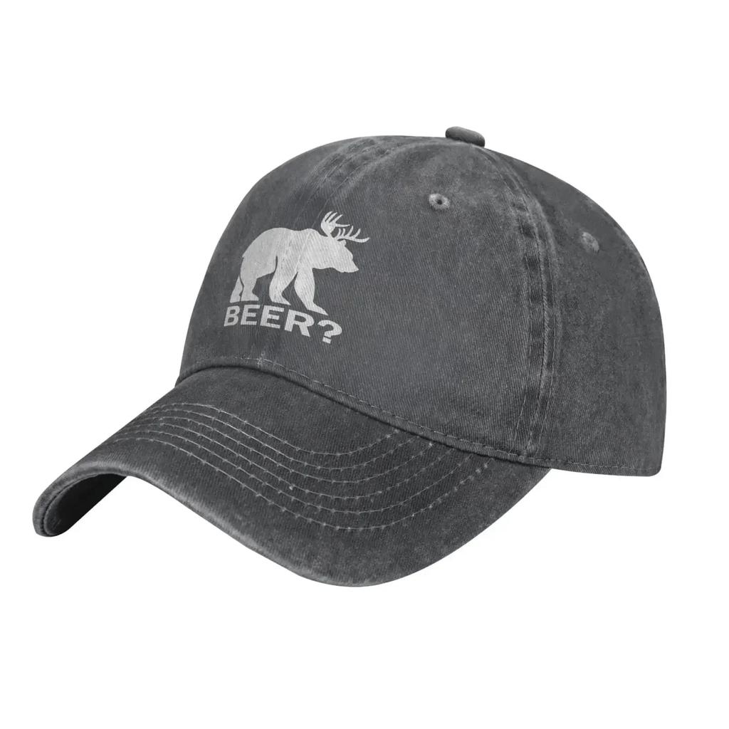 Deer Beer Bear Baseball Cowboy Hat Adjustable Trucker Hat Black